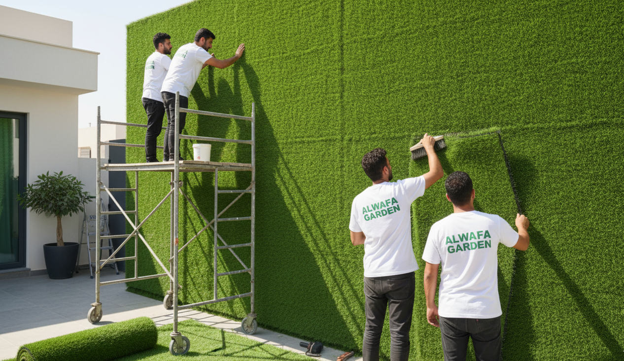خبرة 10 سنوات في تركيب العشب الجداري