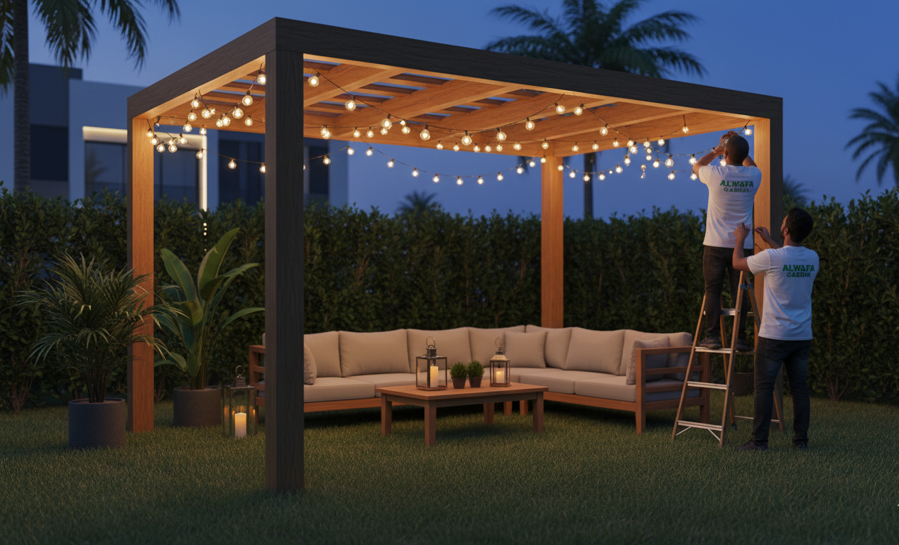 شركة الوفاء جاردن: أفضل شركة ديكورات إضاءة الحدائق بالرياض