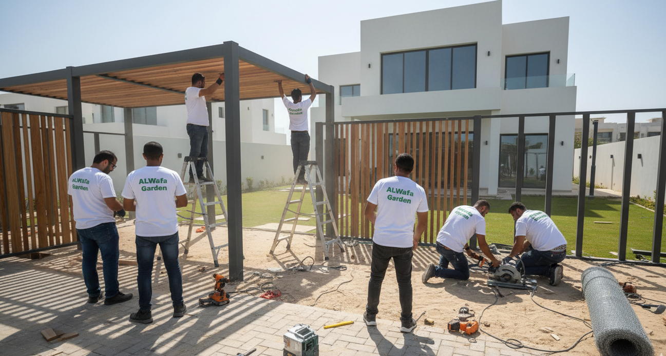 خبرة 10 سنوات في تركيب المظلات والسواتر