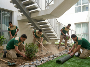 تنفيذ ديكور تحت الدرج بوحدات تخزين عملية

